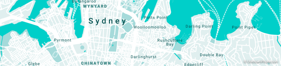 sydney area code map (Sydney, Australia)