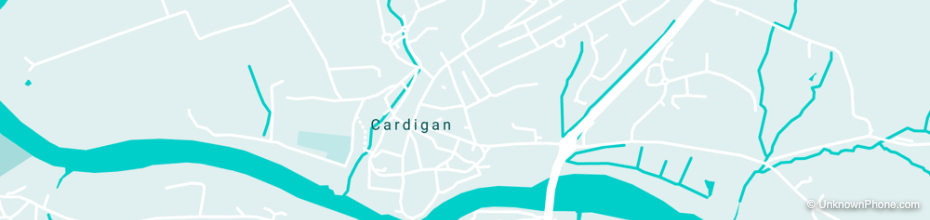 01239 area code map (Cardigan, United Kingdom)