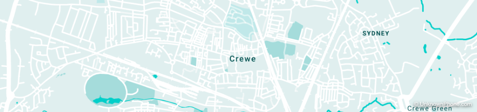 01270 area code map (Crewe, United Kingdom)