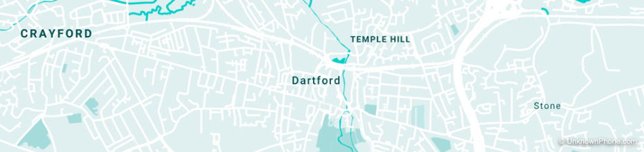 01322 area code map (Dartford, United Kingdom)