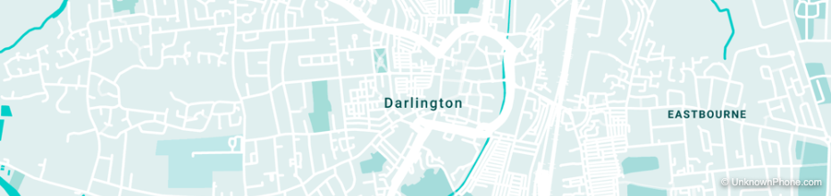 01325 area code map (Darlington, United Kingdom)