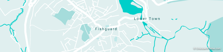 01348 area code map (Fishguard, United Kingdom)