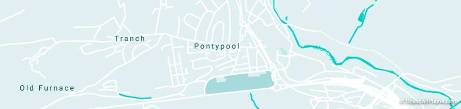 01495 area code map (Pontypool, United Kingdom)