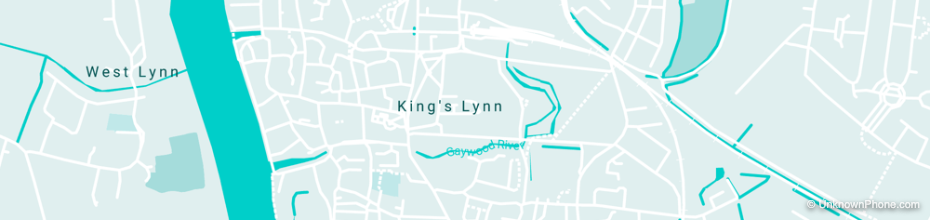 01553 area code map (Kings Lynn, United Kingdom)