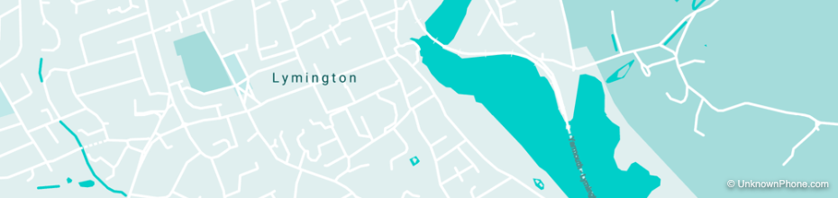 01590 area code map (Lymington, United Kingdom)