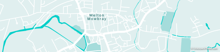 01664 area code map (Melton Mowbray, United Kingdom)