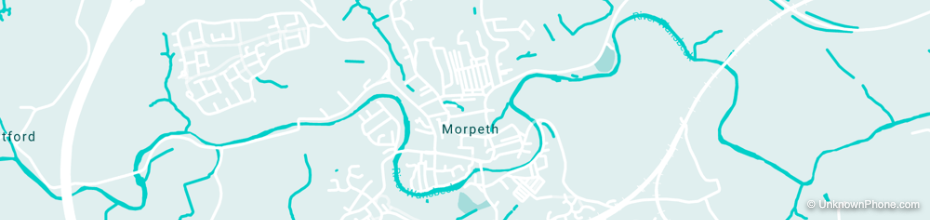 01670 area code map (Morpeth, United Kingdom)