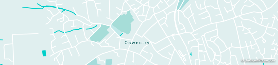 01691 area code map (Oswestry, United Kingdom)
