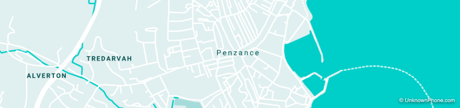 01736 area code map (Penzance, United Kingdom)