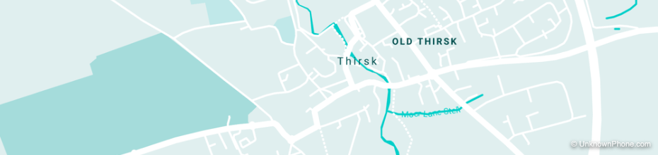 01845 area code map (Thirsk, United Kingdom)