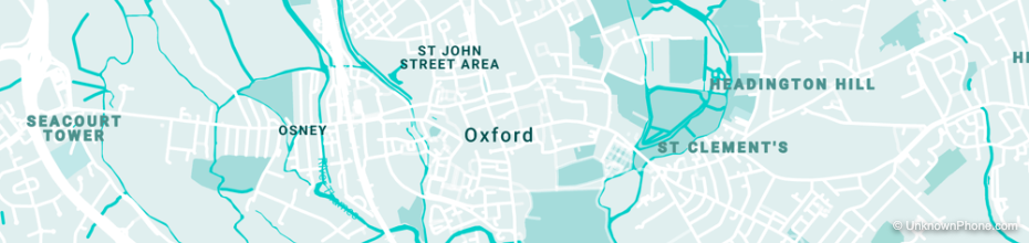 01865 area code map (Oxford, United Kingdom)