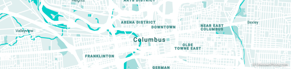 ohio area code map (Ohio, United States)